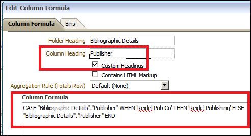 Edit Column Formula for Publisher
